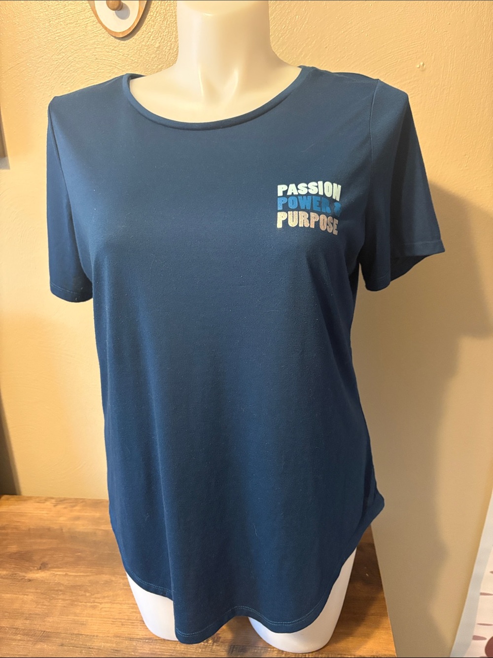 Old Navy Navy Short-Sleeve Tee with 'Passion Power Purpose' Graphic